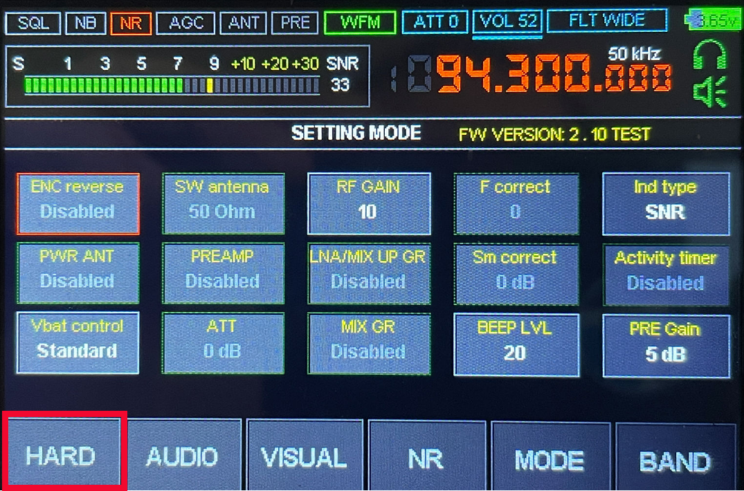 Malahit DSP2 - HARD menu - Amateur Radio Blog